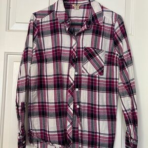 Woolrich Women's Plaid Button Down Shirt - Red, Black, White